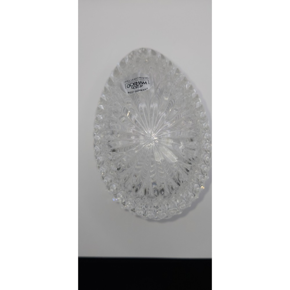 Gorham Chantilly Vintage Lead Crystal Egg Treasure Trinket Box West Germany